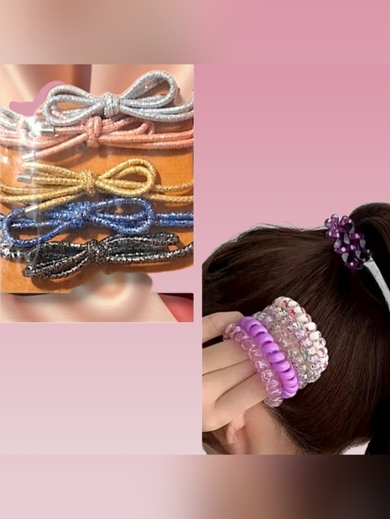 Marleylilly Accessories - Marley Lilly Multi-Color Hair Tie Set & Twisted Hair Tiea